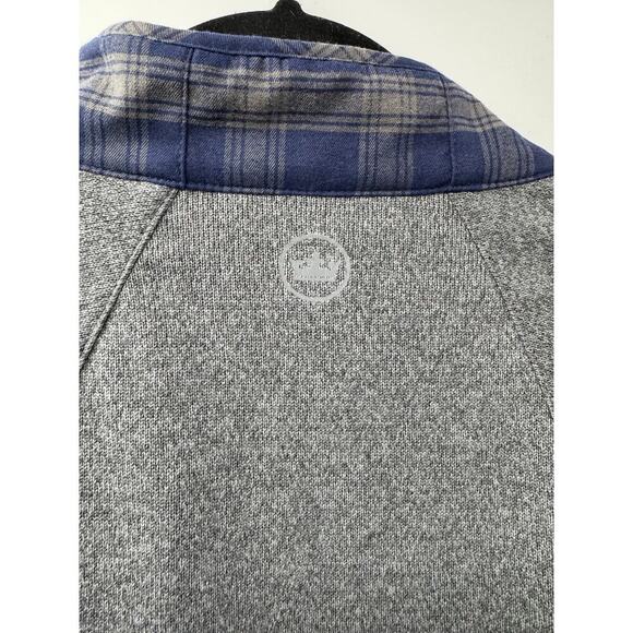 Peter Millar Crown Sport Performance Flannel Men's Blue & Gray Zip Up Jacket - M - Picture 3 of 8